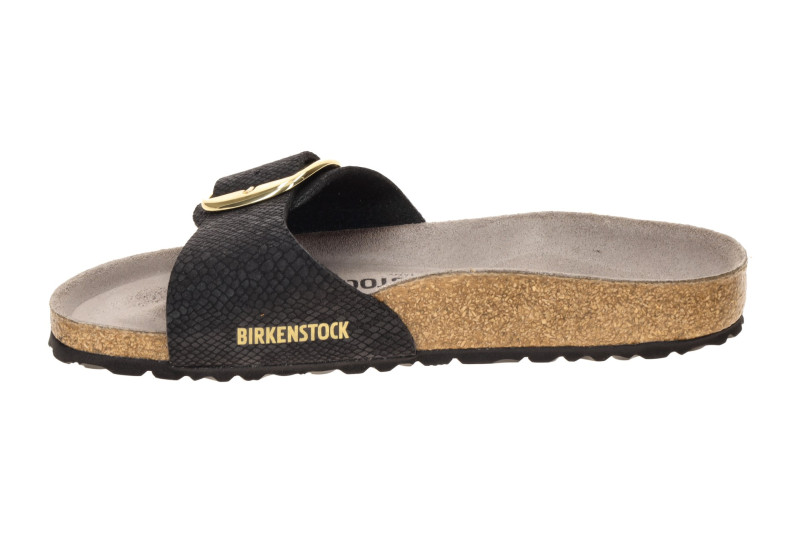 Birkenstock Madrid Big Buckle Pantolette schwarz Python Schmal 1032965