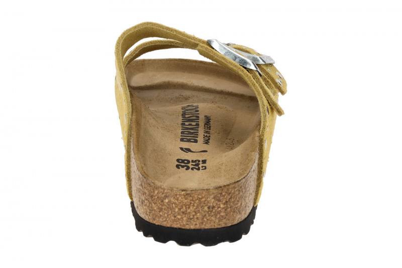 Birkenstock Arizona Rivet Border Pantolette gelb SCHMAL 1029362