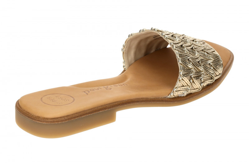Paul Green Pantolette grau gold metallic Wellenmuster 6139