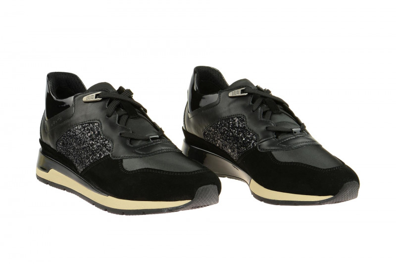 Geox Respira Shahira B Damen Sneakers in schwarz glitter