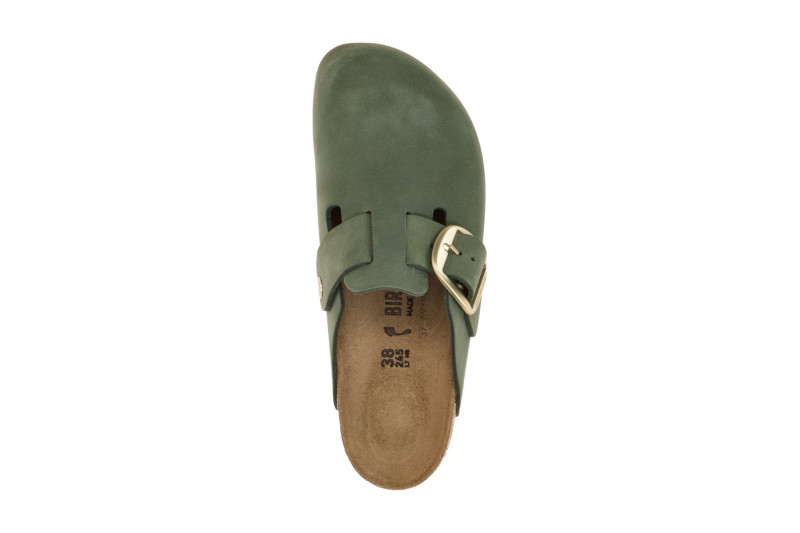 Birkenstock Boston Big Buckle Clogs Pantoletten grün thyme SCHMAL 1028033