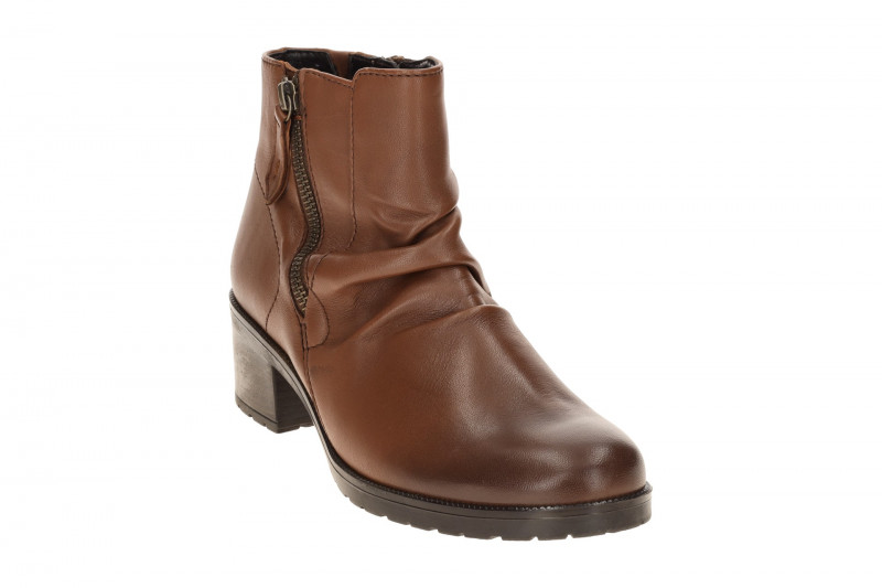 Gabor Stiefelette braun Leder gerafft G-Weite 72.811.65