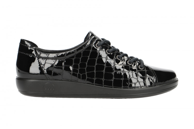 Ecco Soft 2 Schuhe schwarz croco Lack