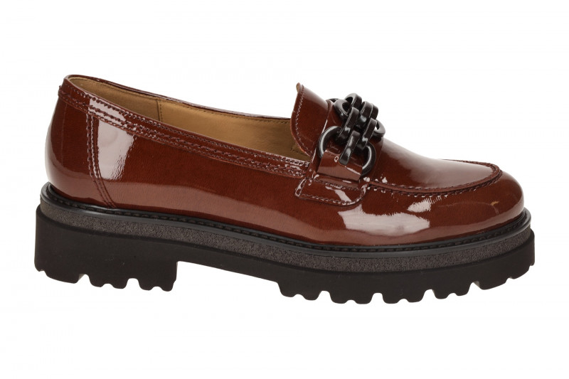 Gabor Schuhe Plateau Slipper braun Lack 55.242.94