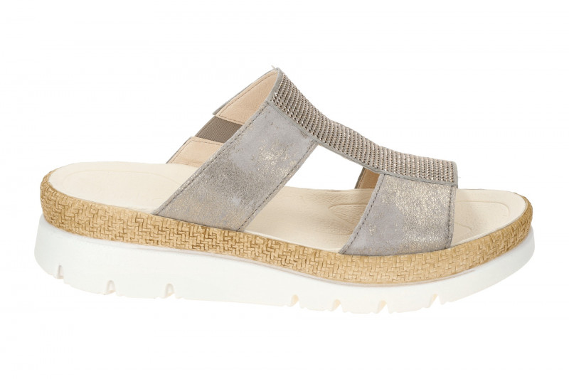 Gabor Glamour Pantoletten grau metallic Glitzer 63.721.62