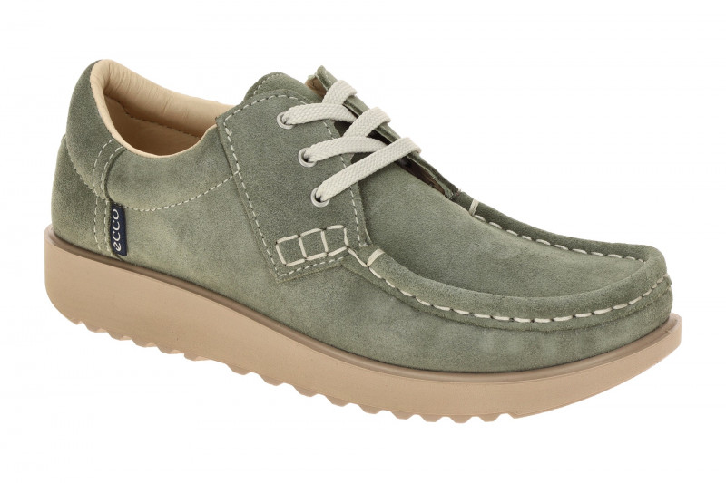 Ecco Joke Schuhe grün olive Mokassin 320003