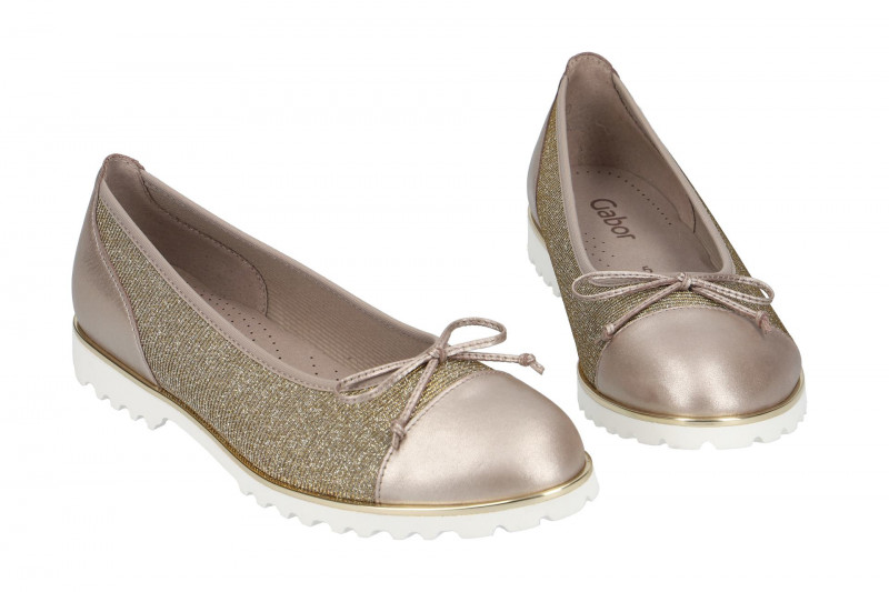 Gabor Glamour Ballerina grau gold 83.100.62