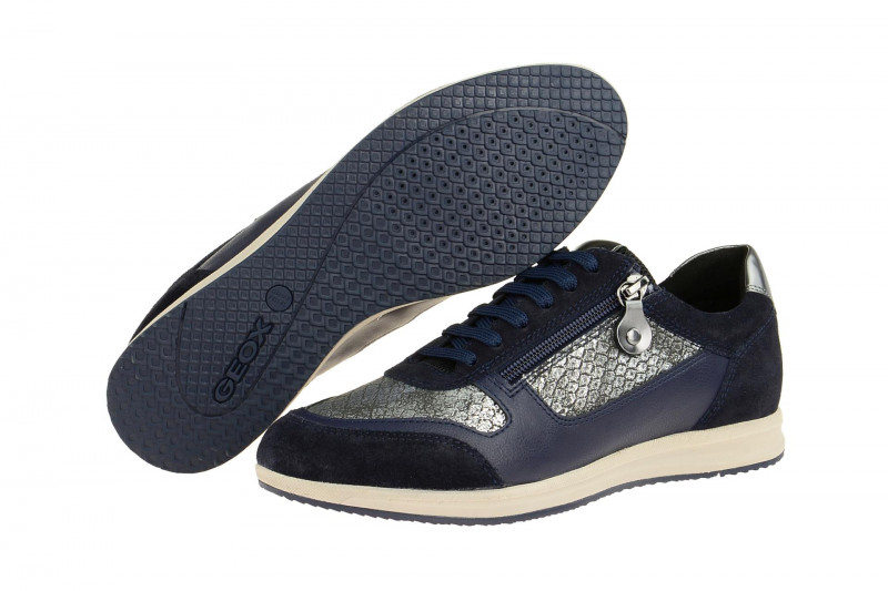Geox Avery Schuhe blau grau metallic D74H5A 0PV22 C0739