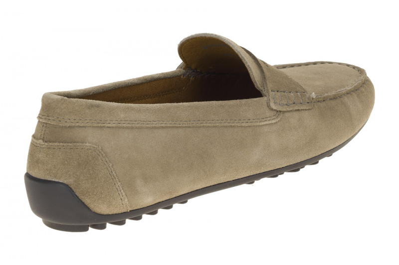 Geox Istria Mokassin Schuhe grau Velour Slipper U653KB