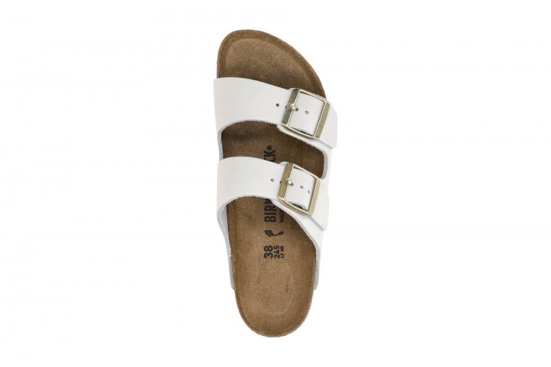 Birkenstock Arizona Pantolette weiß antique SCHMAL 1029253