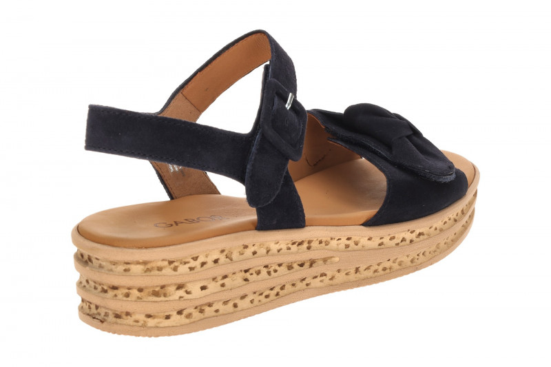 Gabor Plateau Sandalen blau Velour 84.553.16