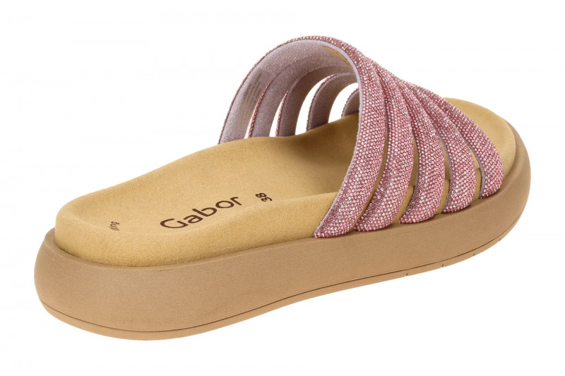 Gabor Plateau Pantolette rosa Strass 63.752.80