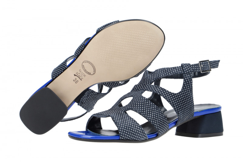 Linea Uno Sandalette blau weiß gepunktet F1112