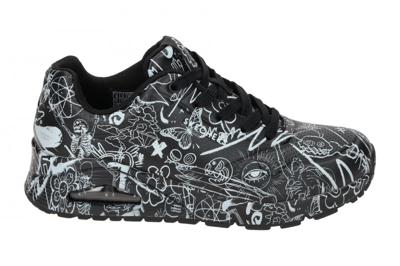 Skechers Uno Schuhe schwarz Vexx Doodle weiß 177972