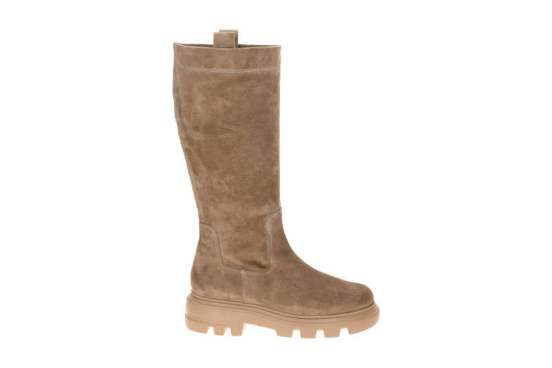 Paul Green Stiefel taupe braun Langschaft Velour 8296