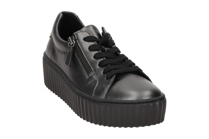 Gabor Schuhe grau Plateau Sneakers seidenmatt 53.200.69