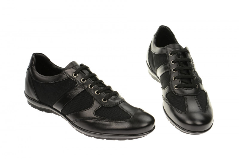 Geox Symbol Schuhe schwarz Leder Textil mix