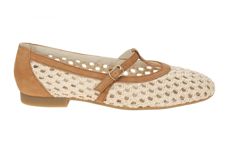 Paul Green Mary Jane Ballerinas beige geflochten 1143