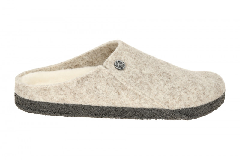 Birkenstock Zermatt Shearling Hausschuhe Clogs hellgrau eggshell SCHMAL 1020029