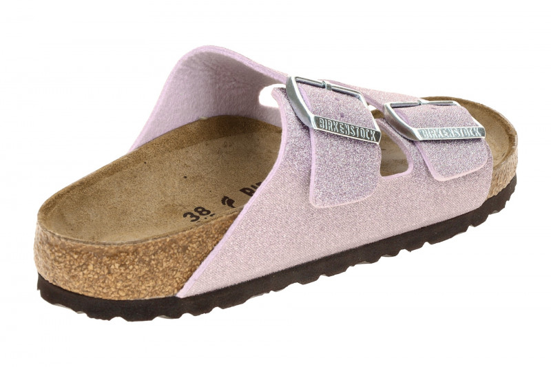 Birkenstock Arizona BS Pantolette Glitzer lila SCHMAL 1030164