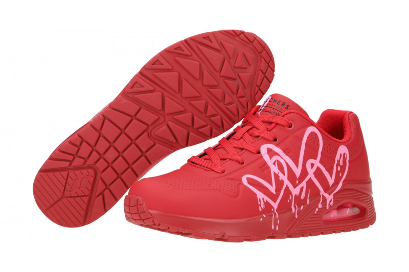 Skechers Uno Schuhe rot pink Herz 177980
