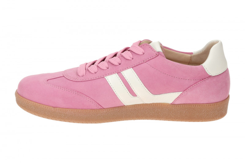 Gabor Schuhe Retro-Sneakers rosa weiß Velour 63.300.33