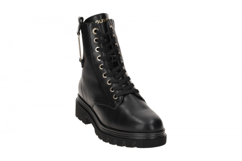 s.Oliver Stiefeletten Damen schwarz gold Boots dünn gefüttert 5-25262