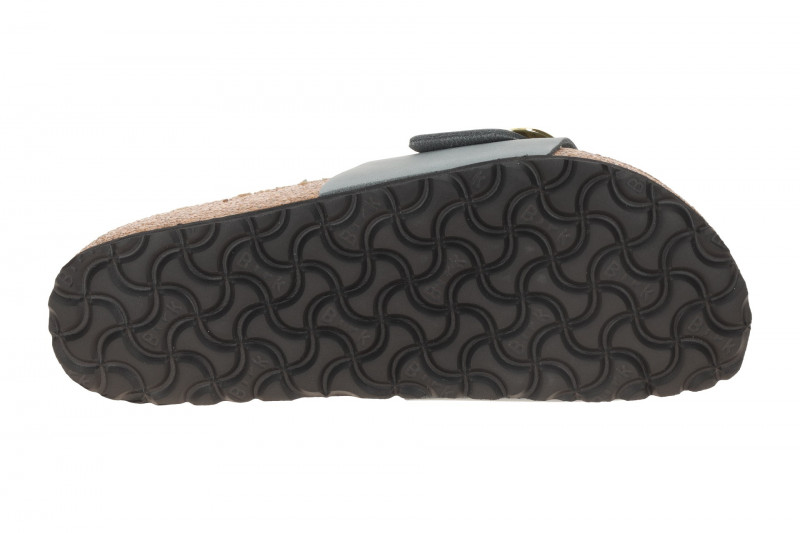 Birkenstock Madrid Big Buckle Pantolette grau blau SCHMAL