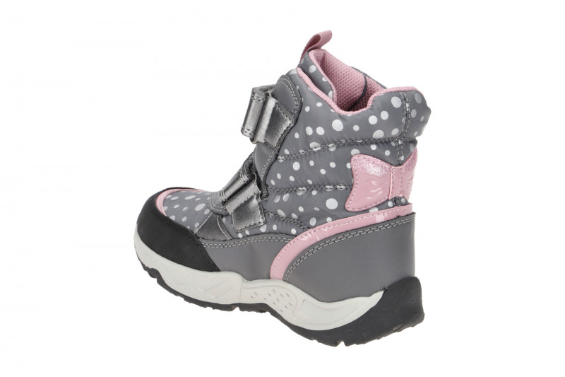 Geox SENTIERO Kinder Stiefel grau rosa Warmfutter J26FVC