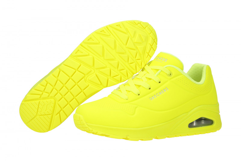 Skechers Uno Schuhe neon gelb Damen Sneakers 73667