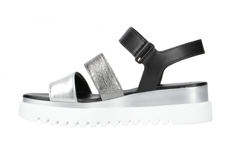 Gabor Plateau Sandale silber schwarz 24.610.61