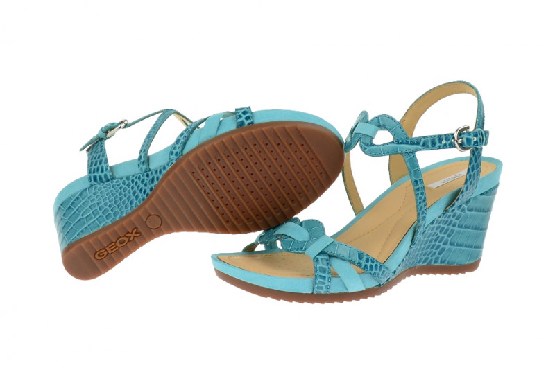 Geox Rorie Keil Sandale türkis - D42P3A