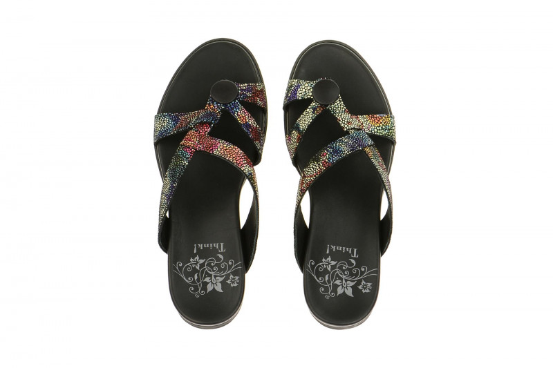 Think Pantolette Sande schwarz multicolor - 4-84546-03