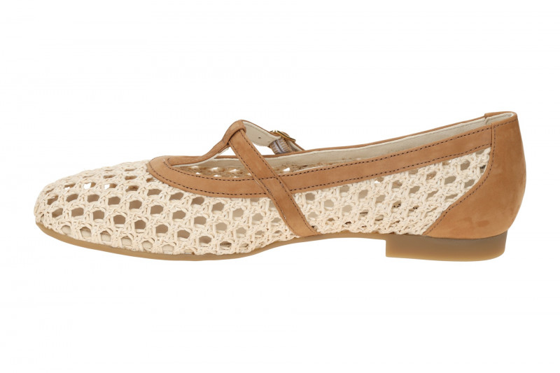 Paul Green Mary Jane Ballerinas beige geflochten 1143
