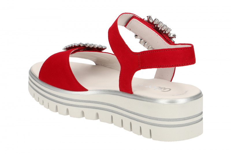 Gabor Plateau Sandale rot Samt 23.624.15