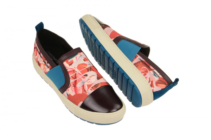 Geox Breeda Designer Schuhe rot kombi Slipper