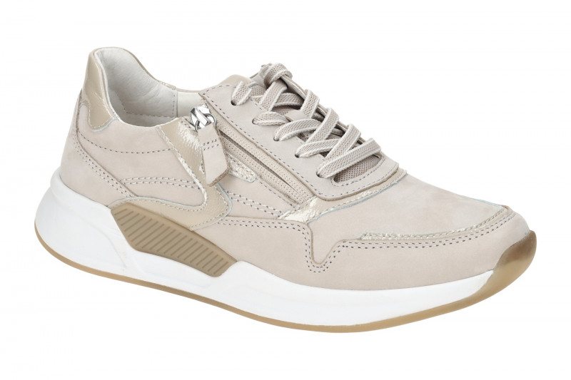 Gabor RollingSoft Schuhe beige puder Nubuck Lack 46.957.31
