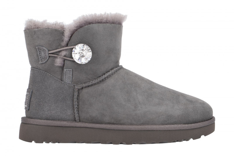 UGG Mini Bailey Button Bling Stiefel grau