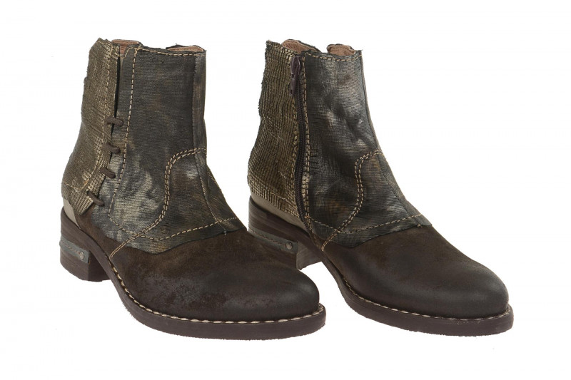 Charme Stiefelette braun kombi Wildleder 0840