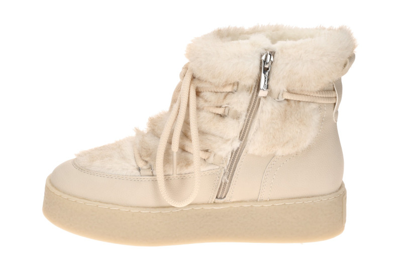 Tamaris Winter Stiefelette Plateau creme weiß Fell-Boots 26802