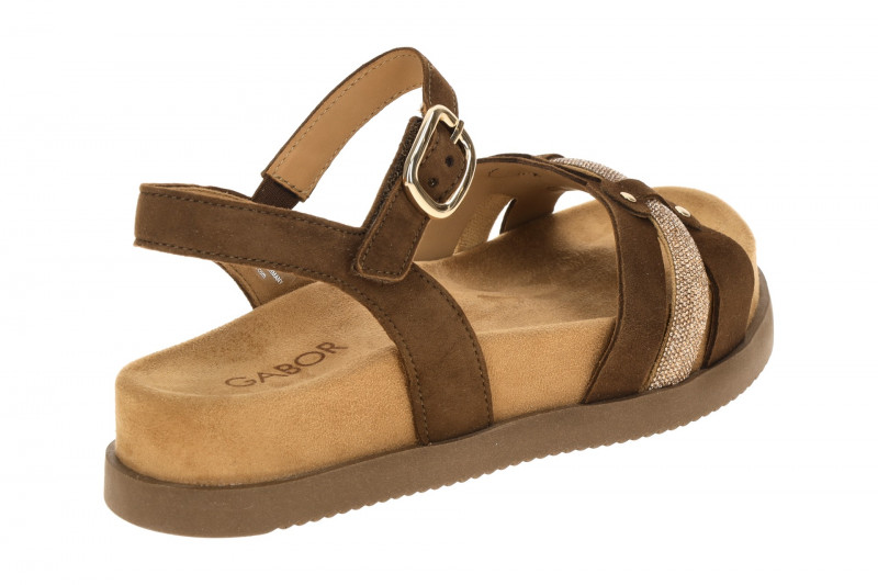 Gabor Sandale braun cacao Samt Strass 83.770.18