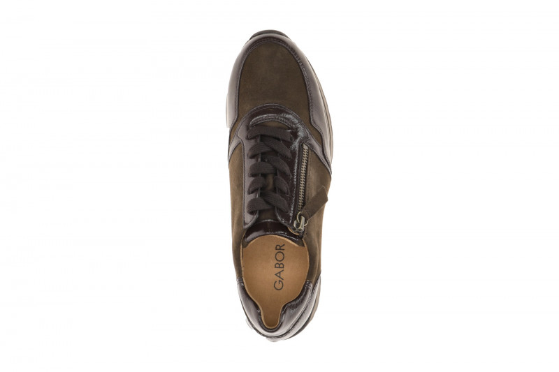 Gabor comfort Sneaker Schuhe braun Samt Lack H-Weite 6021