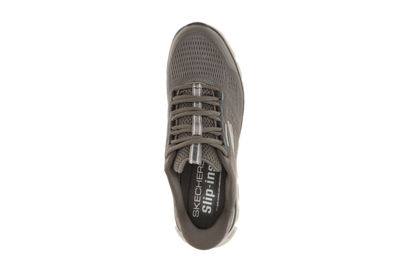 Skechers Glide Step Schuhe taupe grau Herren SLIP-INS wasserdicht 233014
