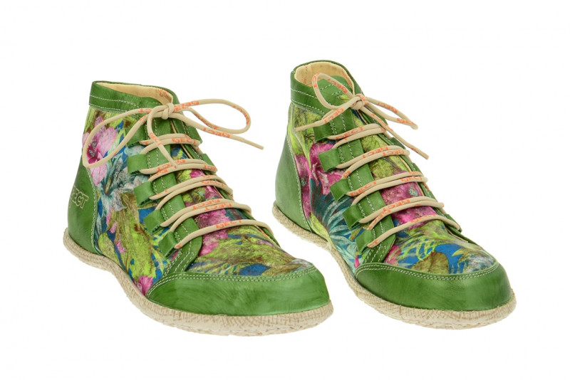 Eject Road Sneaker in mattgrün + flower multi print