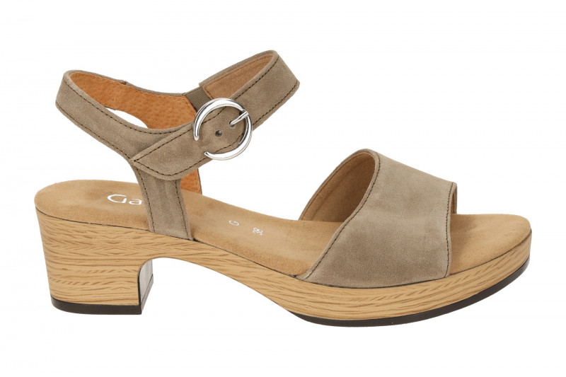 Gabor Plateau Sandalette grau taupe Klett 82.071.34