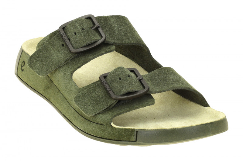 Ecco Cozmo Herren Pantolette grün olive Schnalle 500984