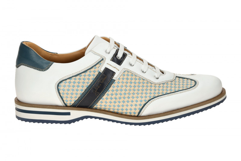 Galizio Torresi Schuhe weiß blau Flecht Muster 310530