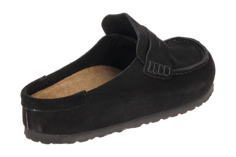 Birkenstock Naples Wrapped Mokassin Clog Pantolette schwarz Schmal-Weit