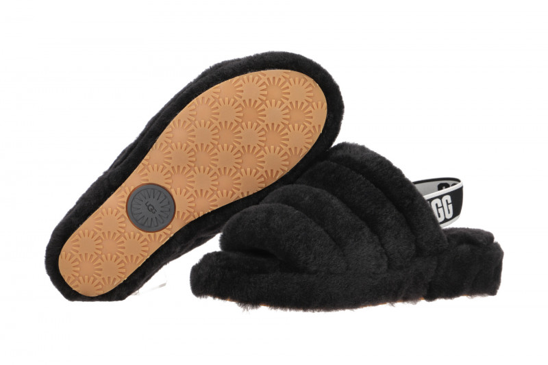 UGG Fluff Yeah Slide Hausschuhe schwarz