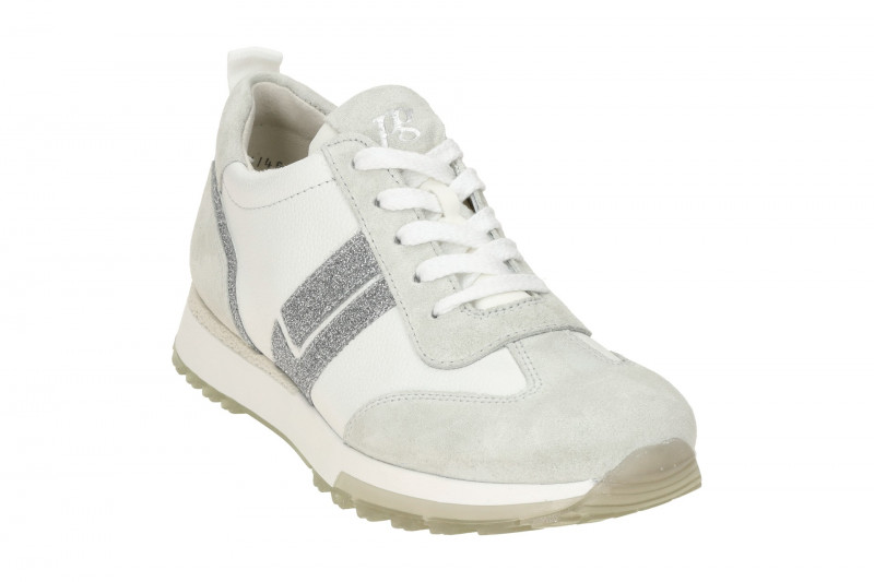 Paul Green Sneaker Schuhe weiß grau Glitzer 5392